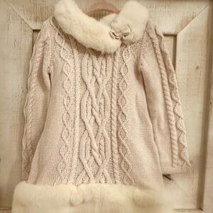 Catherine Malandrino Light Pink Knit with Faux Fur, Never Been Worn
